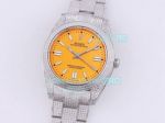 Replica Rolex Oyster Perpetual Yellow Dial Watch Diamond Oyster Bracelet 41MM